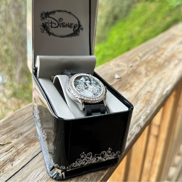 Disney Mickey Mouse Classic Black Silicone Watch with Crystals - Picture 7 of 11